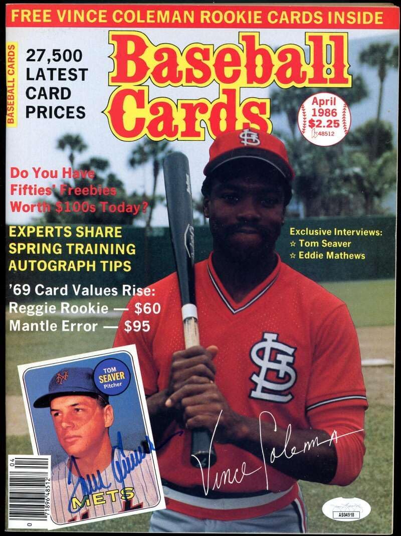 Tom Seaver JSA Coa Autograph 1986 Baseball Cards Magazine Signed
