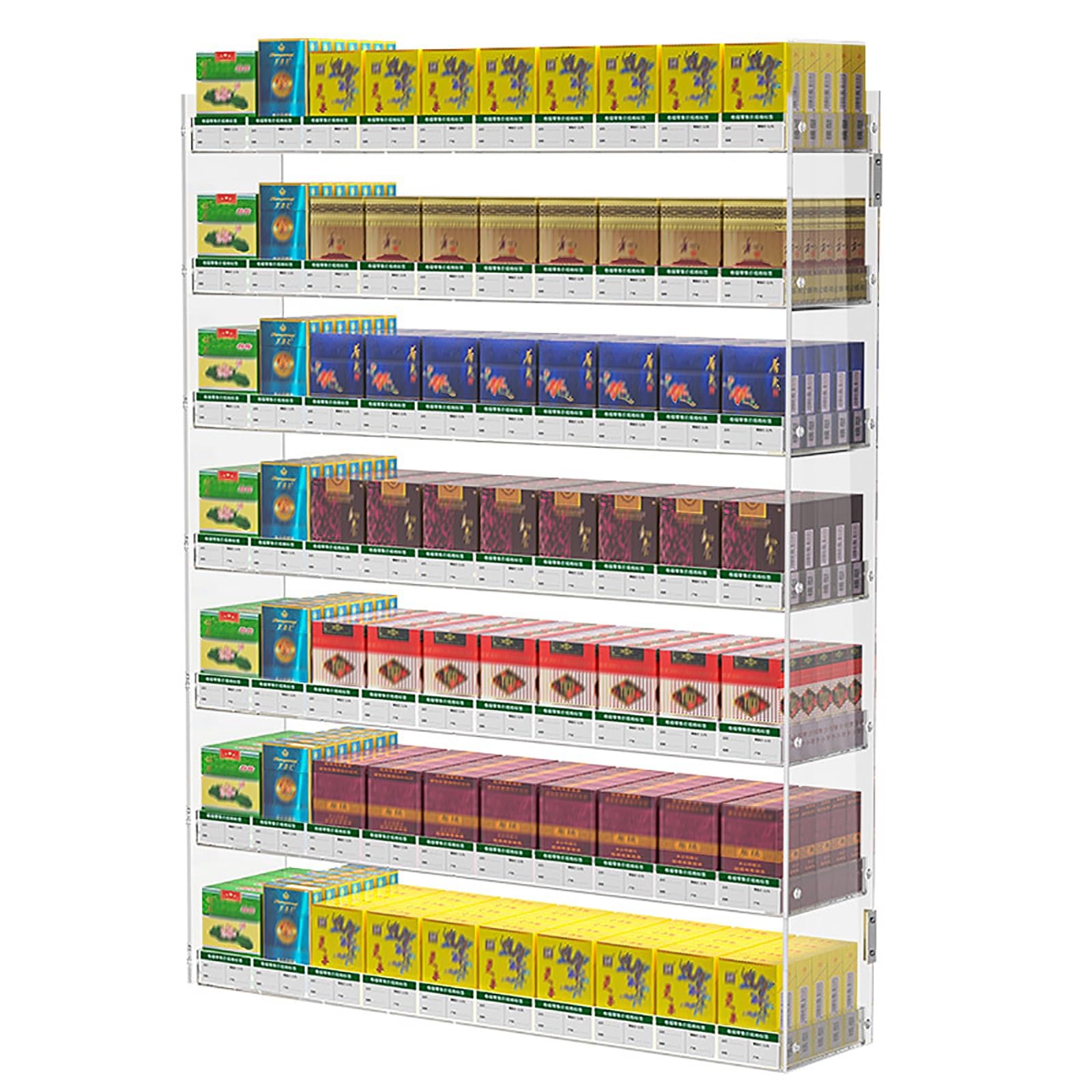 Organisateur en acrylique pour cigarettes avec rangement mural et de comptoir