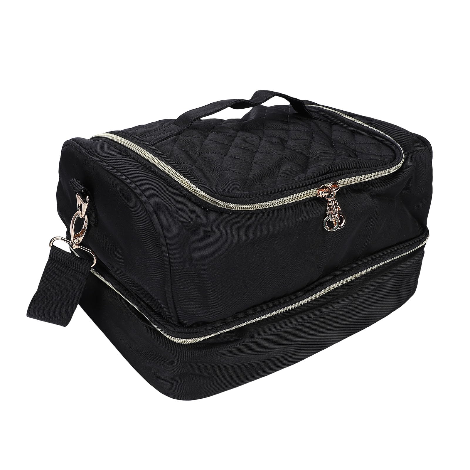 Semme Borsa Organizer per Smalti per Unghie, Custodia per Manicure Portatile Professionale per 60 Bottiglie e Strumenti con Tracolla Regolabile, Divisori Rimovibili, per Salone di (BLACK)