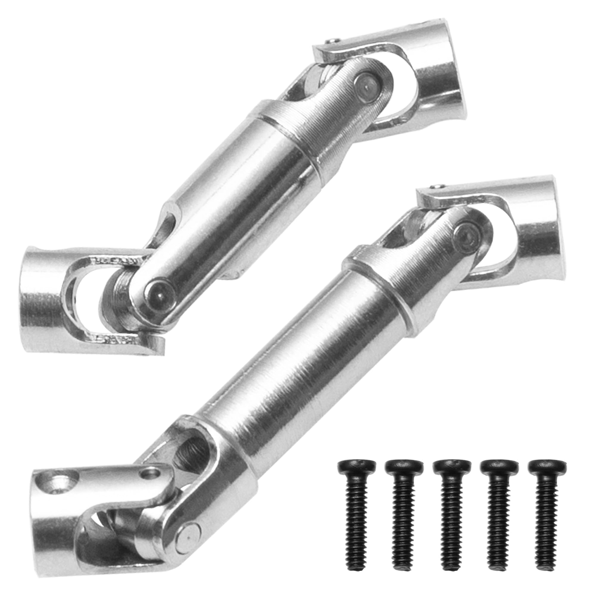 1Pair ShareGoo Stainless Steel RC Car Center Drive Shafts CVD DriveShaft Compatible with FMS FCX24M 1/24 RC Crawler Upgrade Part