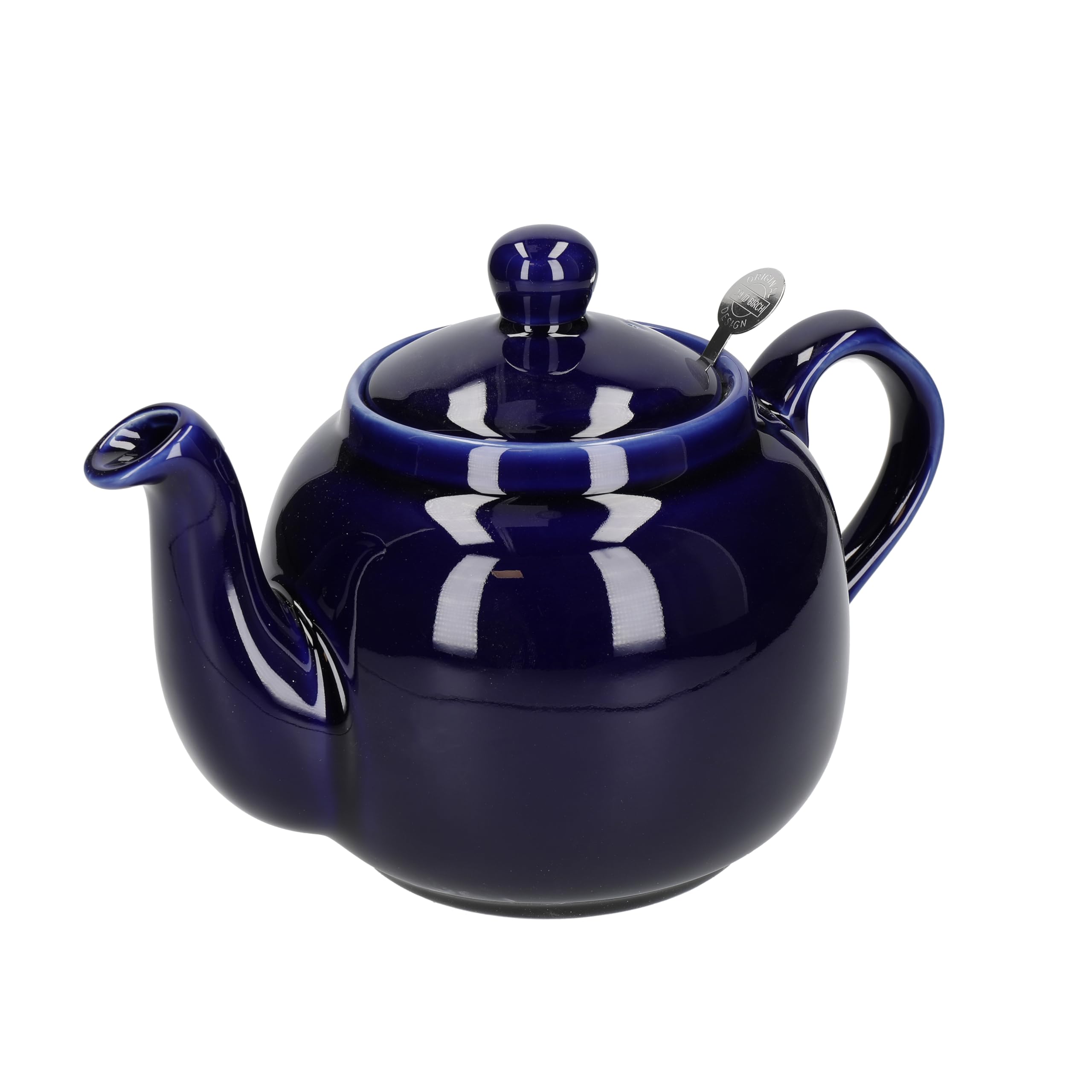 London Pottery Farmhouse Keramik-Teekanne für 4 Tassen, mit abnehmbarem Teesieb und Deckel, große Teekanne mit feinmaschigem Edelstahlsieb, 1200 ml Teekanne für losen Tee oder Beutel (Kobaltblau)
