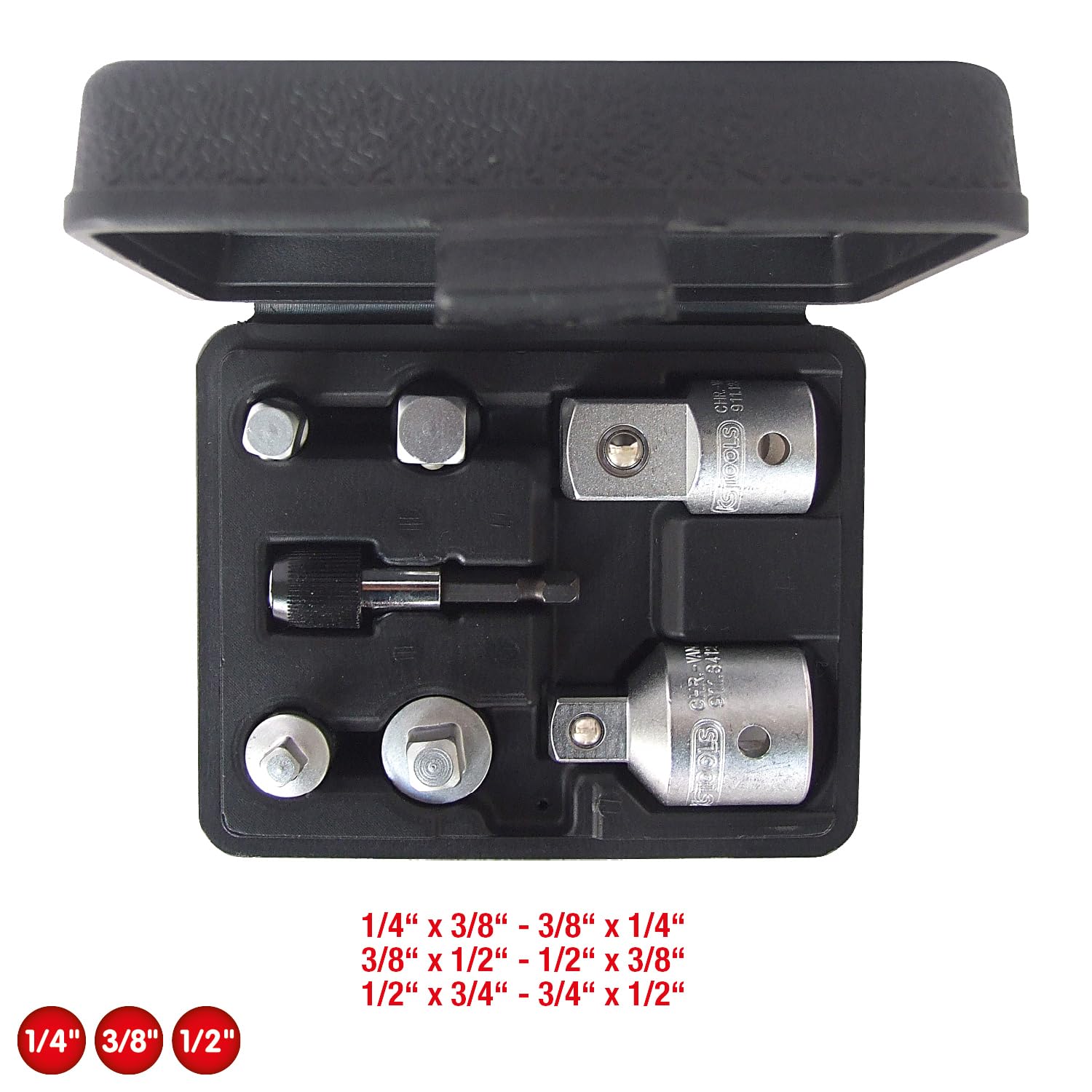 KS Tools 917.0707 Zestaw adapterów redukujących i powiększających, 7-szt