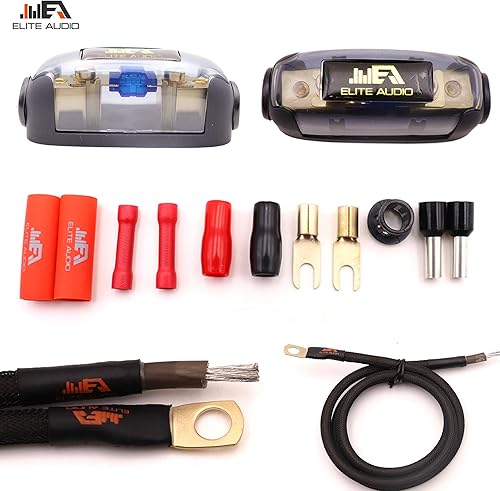 Miniatura 5 de Elite Audio PROK8 Series 8 Gauge Amp Kit &amp; PRO417 4-Channel 17 ft 100% OFC Copper RCA Audio Stereo Interconnect Cable with 17 ft of 100% Tinned