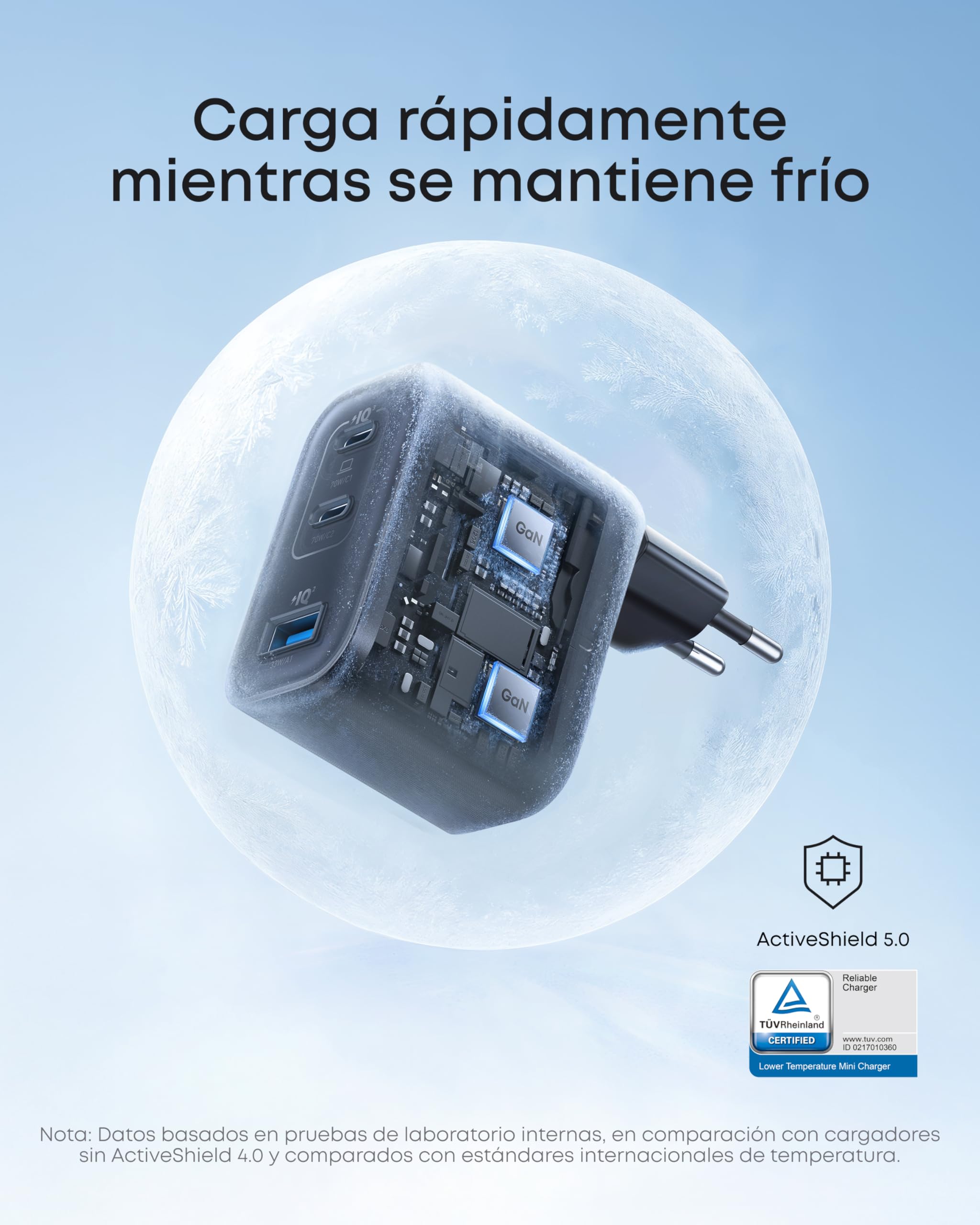 Anker Nano Cargador USB C de 70 W, Adaptador de Pared de 3 Puertos con Salida, Compacto y Elegante, para iPhone 17/17 Pro MAX 16/15/14 iPhone Air, MacBook Air, iPad, Pixel, Galaxy y Más
