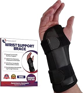 Carpal Tunnel Wrist Brace | Night Wrist Support Guard | Wrist Splint & Hand Brace | Carpal Tunnel Syndrome & Wrist Tendonitis Pain Relief with Forearm Compression | For Men & Women (Right Wrist Brace)