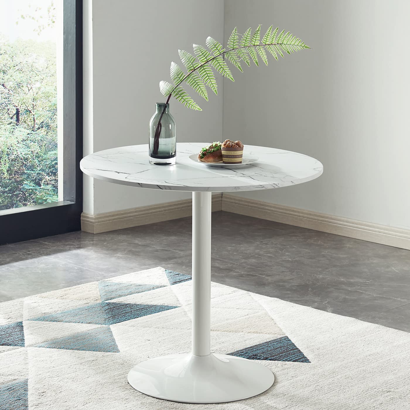 Modern Round Dining Table,White Dining Room