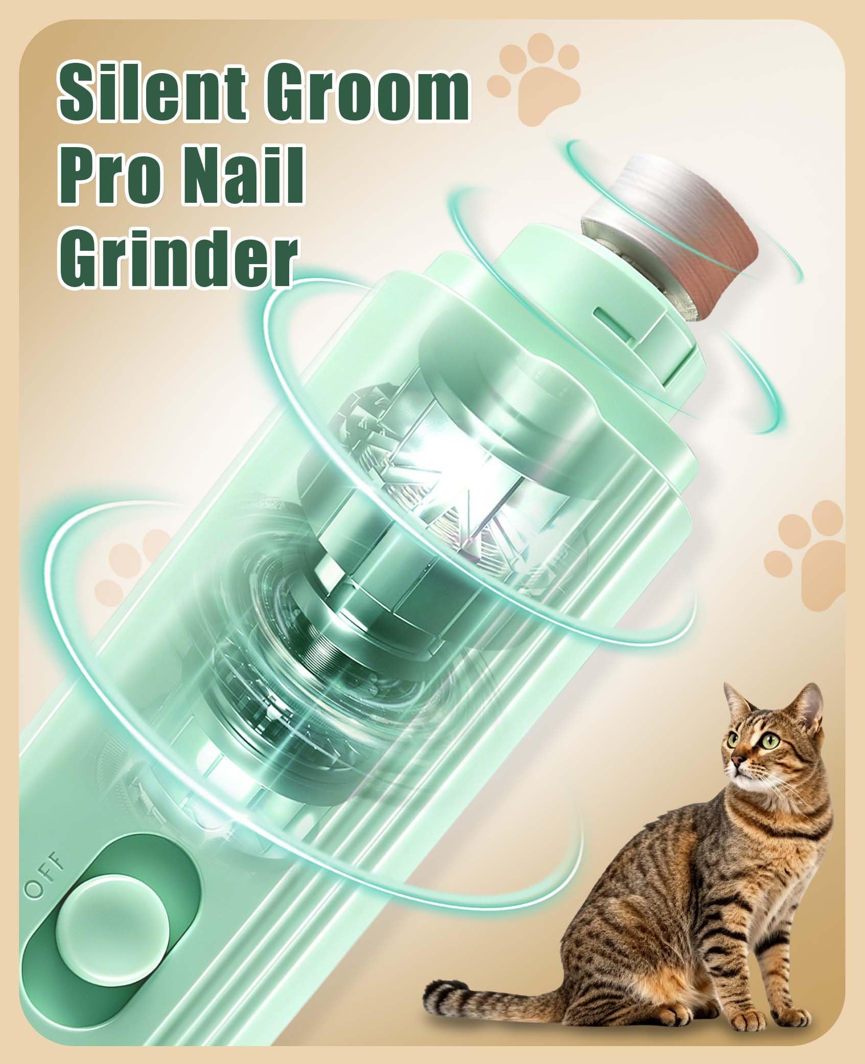 Cortauñas y amoladora 2 en 1 para perros y gatos, luces LED y protector de seguridad para perros grandes, medianos y pequeños, herramienta de aseo para gatos y perros pequeños