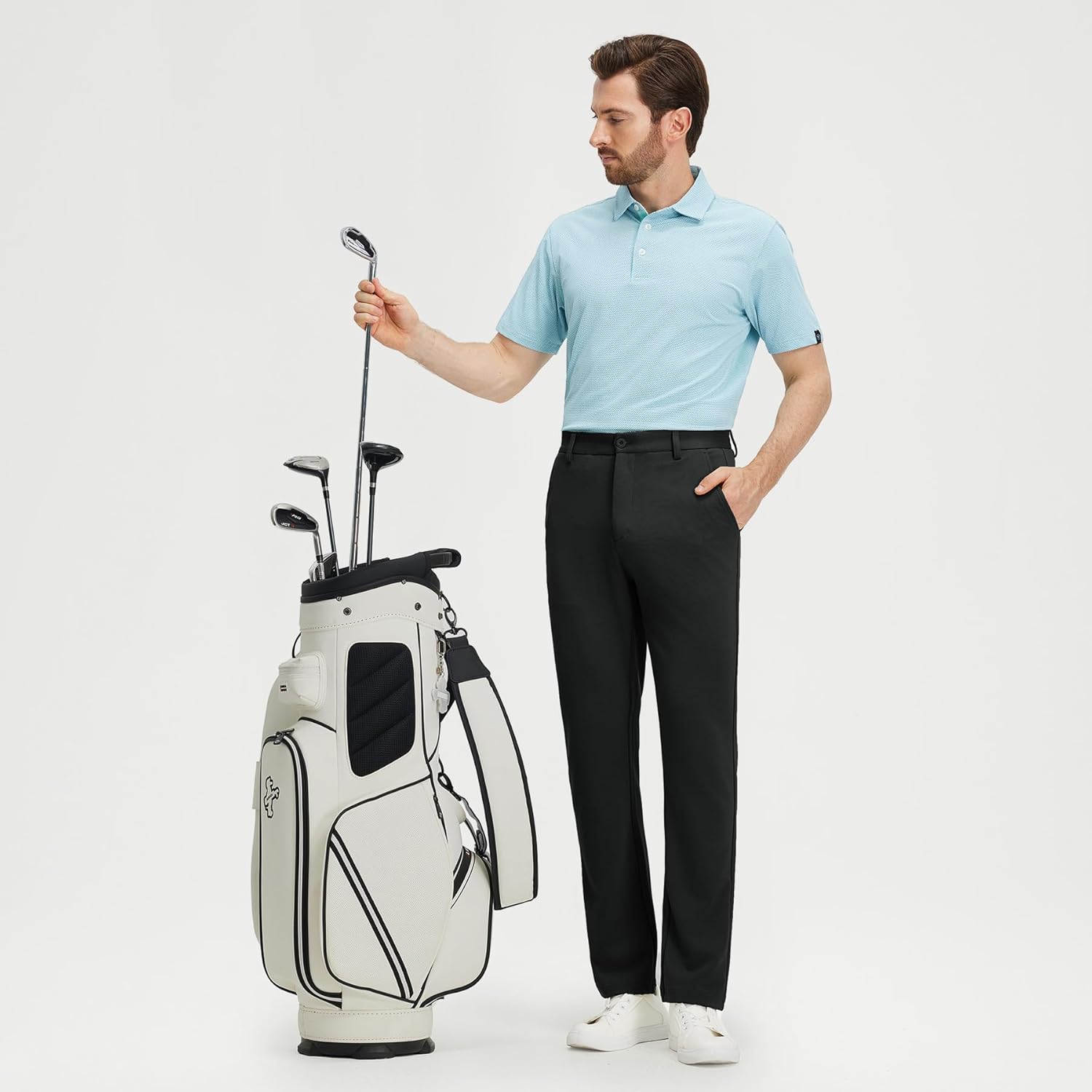 M MAELREG Golf Pants Men Lightweight Stretch Water-Resistant Business Regular Fit Mens Dress Pants with Pockets