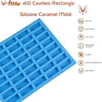 Vista 2 de V-fox 40 Cavities Rectangle Caramel Silicone Molds for Chocolate Truffles, Ganache, Jelly, Candy and Praline, Ice Cube Tray, Random Color, Medium