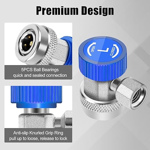 Miniatura 5 de Los adaptadores de acoplador rápido ajustables AC R134A funcionan como accesorios de calibre de colector de aire acondicionado automático, HVAC