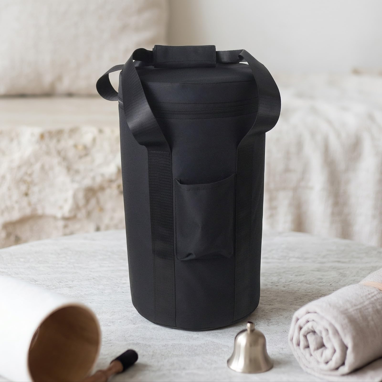 Qianly Bolsa Cilíndrica con Asa Versátil, 7 Pulgadas