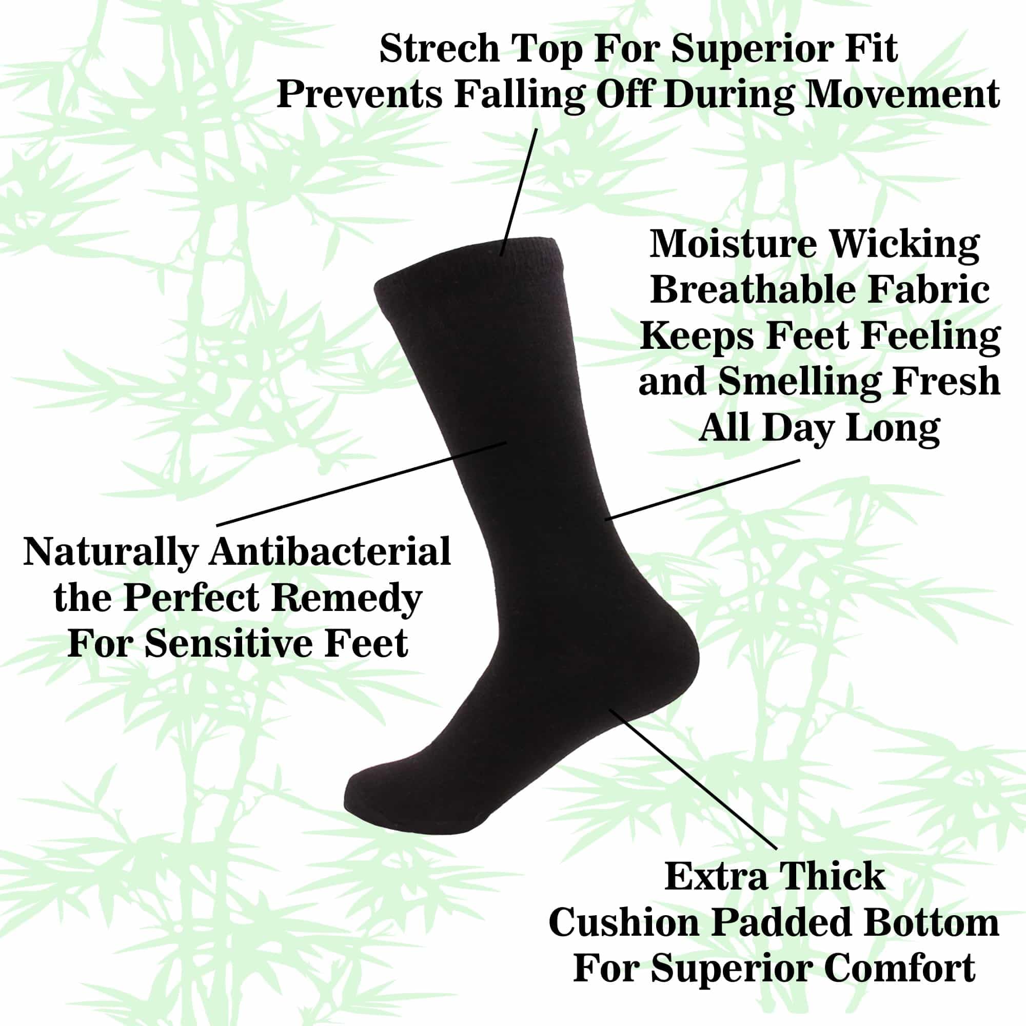 BambooMN – Extra grueso de la mujer antimicrobiano Tejido de rayón de bambú calcetines de caña media – talla M/L/XL