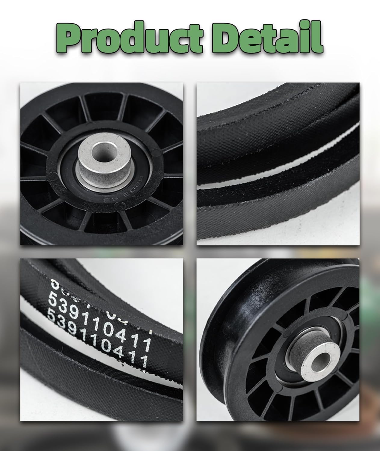 539110311 & 539110411 Drive Idler Pulley and Belt Kit Replacement for Husqvarna Z254F Z200 RZ4623 Lawn Mowers - Replaces 607163 14259 12400