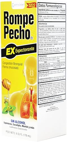 Miniatura 8 de Rompe Pecho EX, Jarabe para la tos, 6 Oz, Botella.