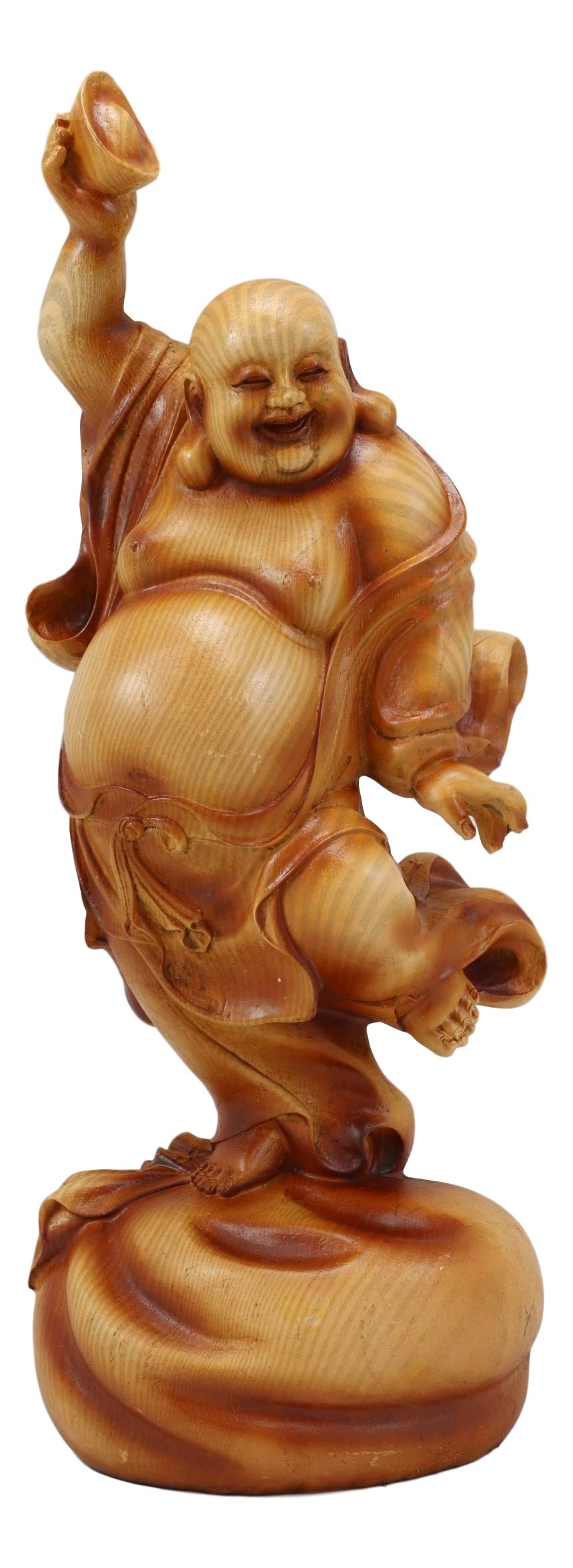 buddha.statue80’s 90’s DANCEHALL 128枚 Ebros Feng Shui Hotei Dancing Happy Buddha with Gold Ingot and
