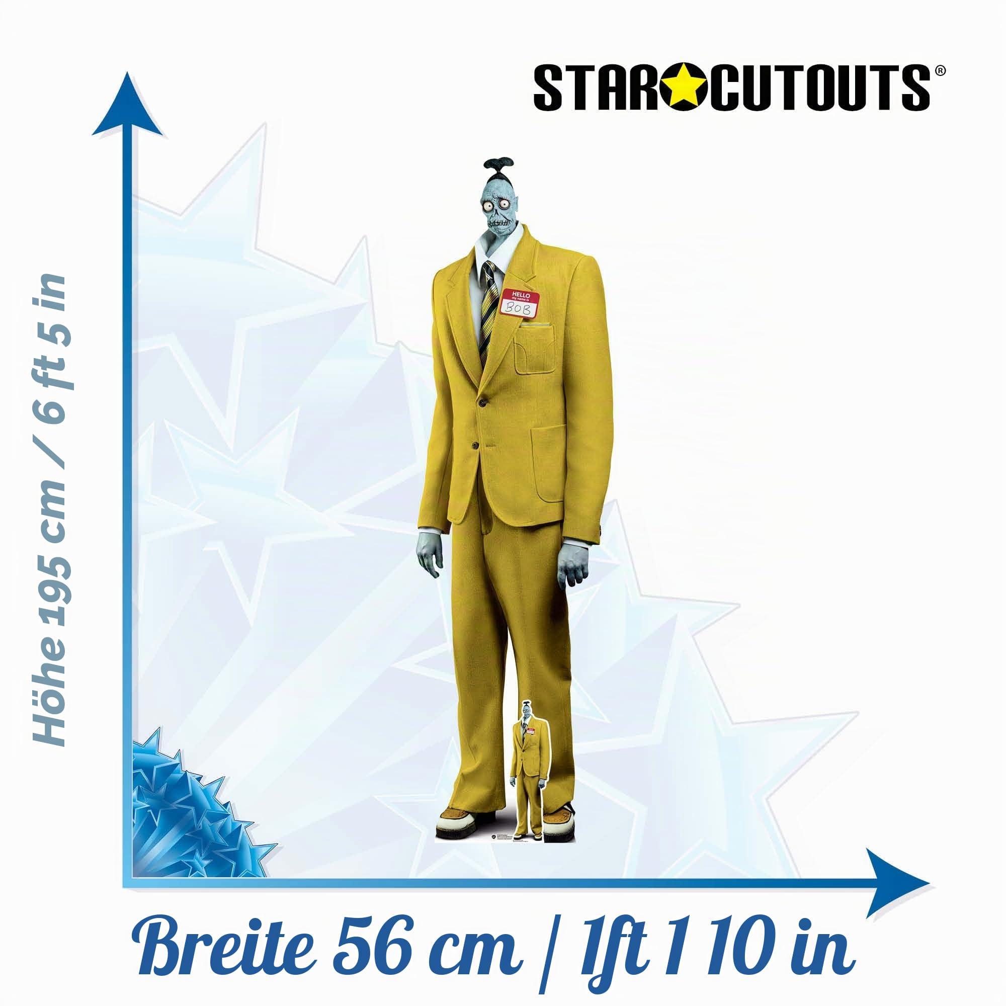 Star Cutouts SC4670 Shrinker Beetlejuice - Riesiger 195 cm lebensgroßer Pappaufsteller für Halloween, Partys & Filmfans