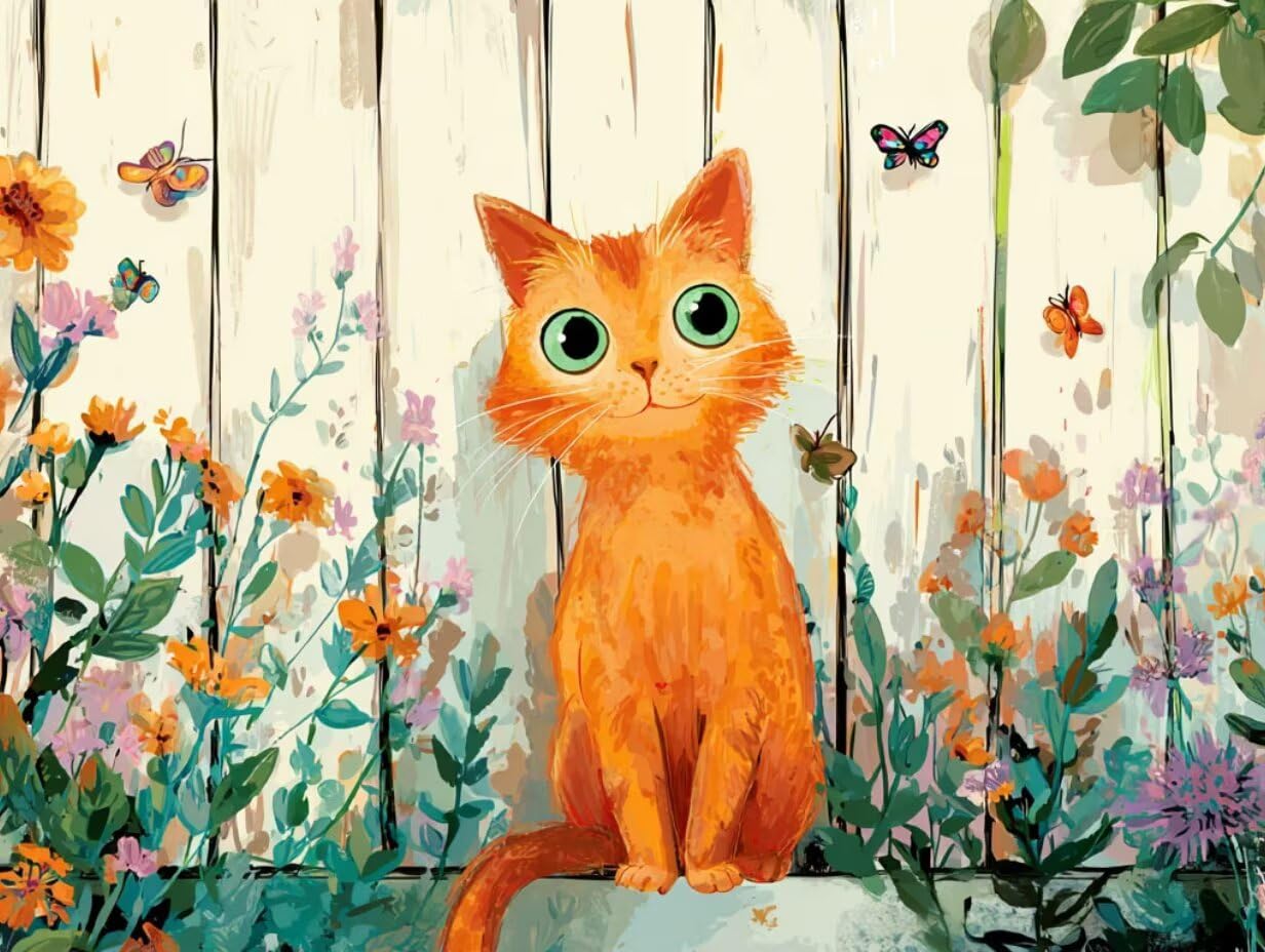 Teile für Erwachsene 1000, Katze Blumen Schmetterling Puzzle YHPGL2-583