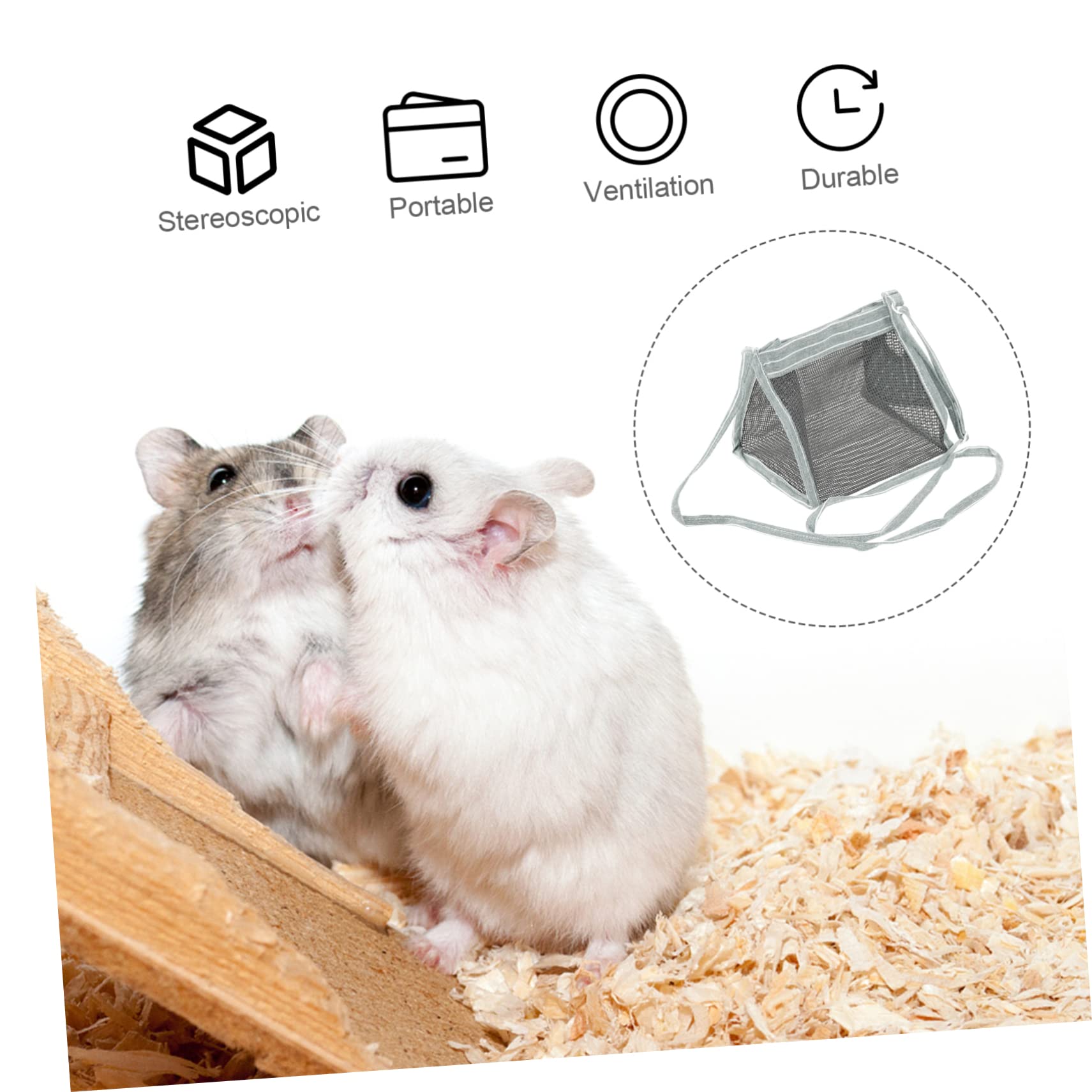 VICASKY 2pcs Pet Breathable Chinchilla Hedgehog Sling with Hammock for Small Animals Durable Easy to Clean Carrier for Hamsters Guinea Pigs and More