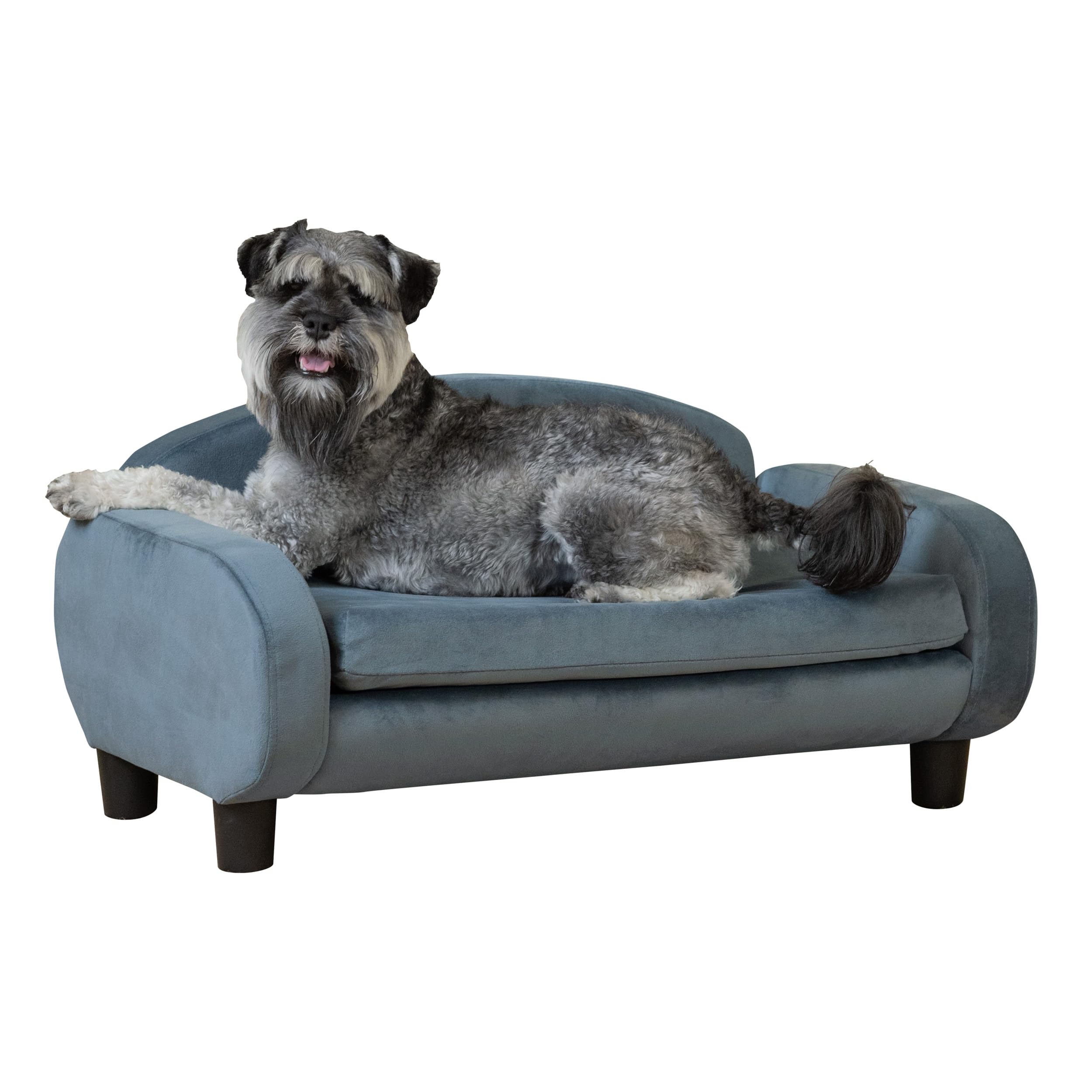 Paws & Purrs Modernes Haustier-Sofa, 80 cm breit, 49,5 cm tief, Liegebett mit tiefer Rückenlehne, Abnehmbarer Matratzenbezug