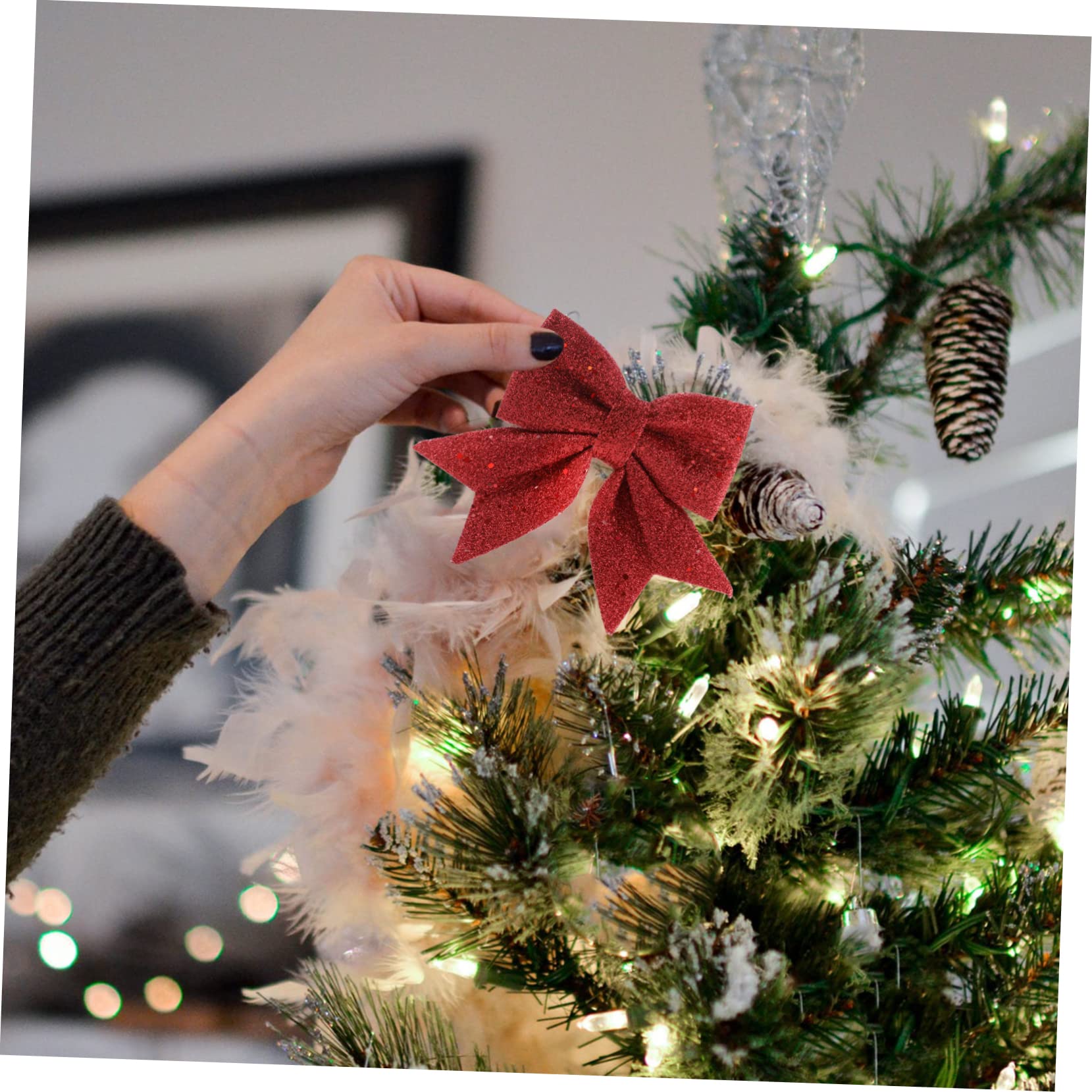 IMIKEYA 4 Piezas Lazos Decorativos DIY Lazos Pequeños para Árbol De Navidad Navideño Decoración Navideña De Adorno Navideño