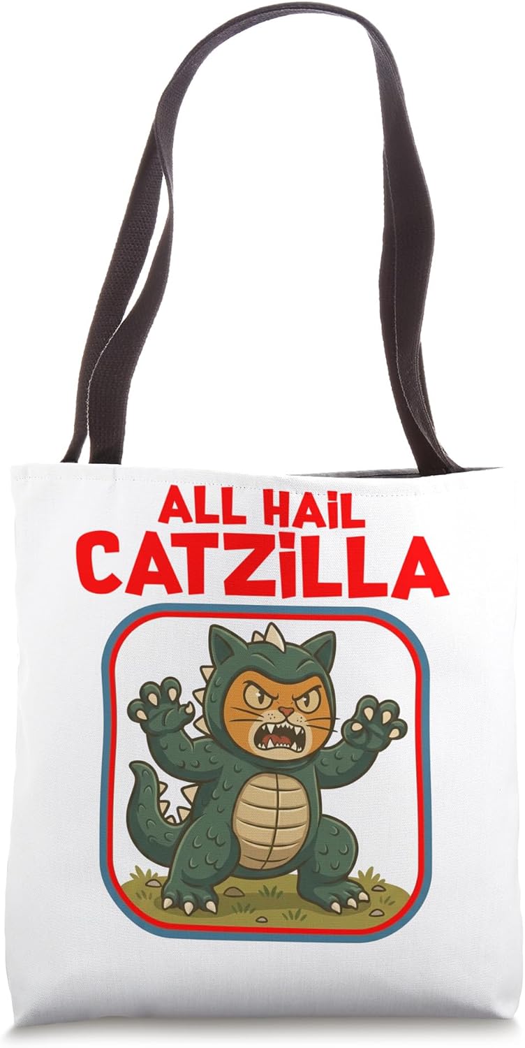 Catzilla Funny Cat Kaiju Monster Parody Gift Tote Bag