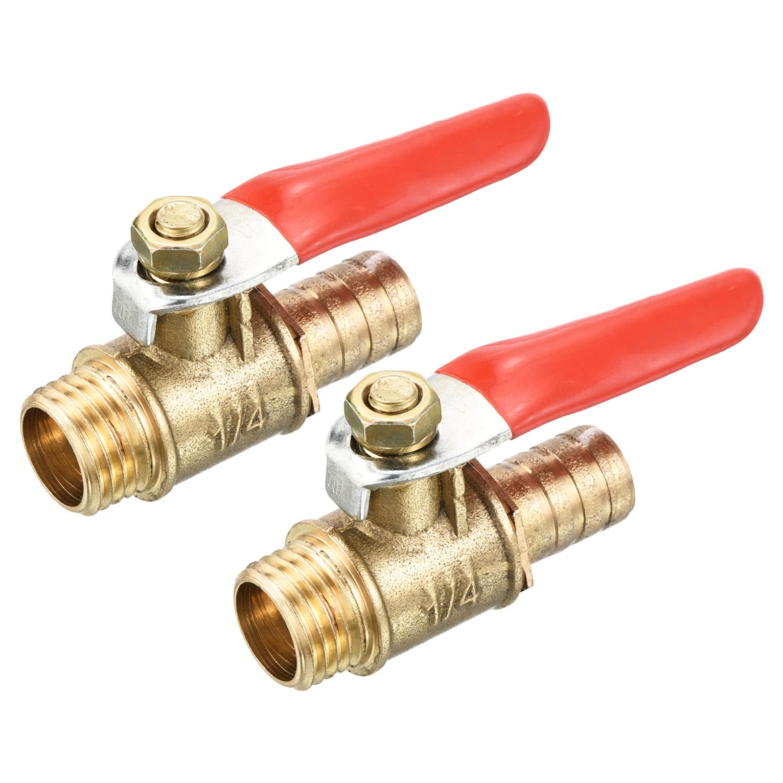 Valvola A Sfera Ottone QUARKZMAN - Filetto Maschio G1/2 X Attacco Tubo 1/2 - 2 Pezzi Per Giardino, Piscina, Acqua