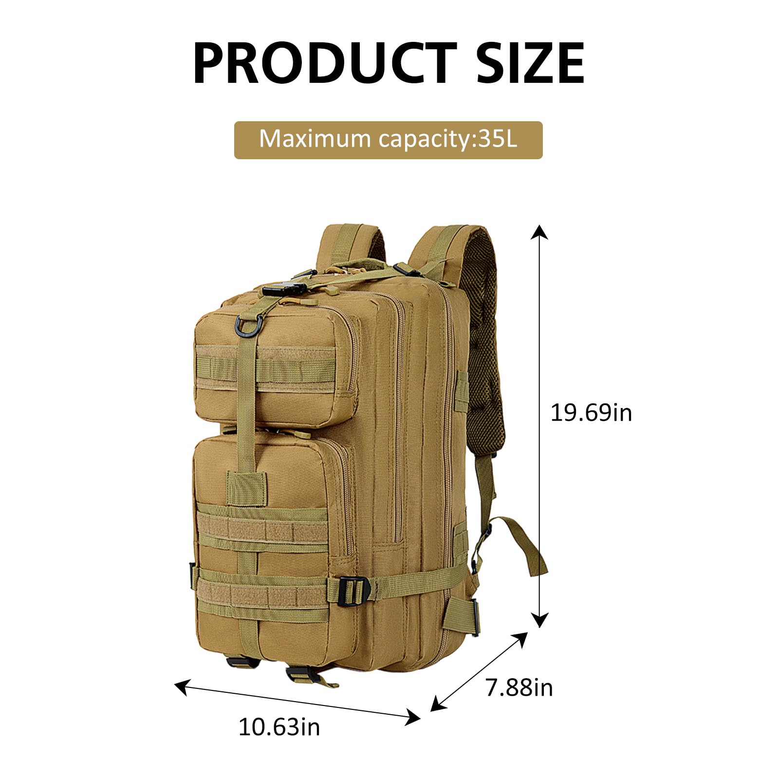 35L wojskowy plecak taktyczny Molle Army Assault Pack Dayas Outdoor Sport Sport Podróże Piesze wycieczki