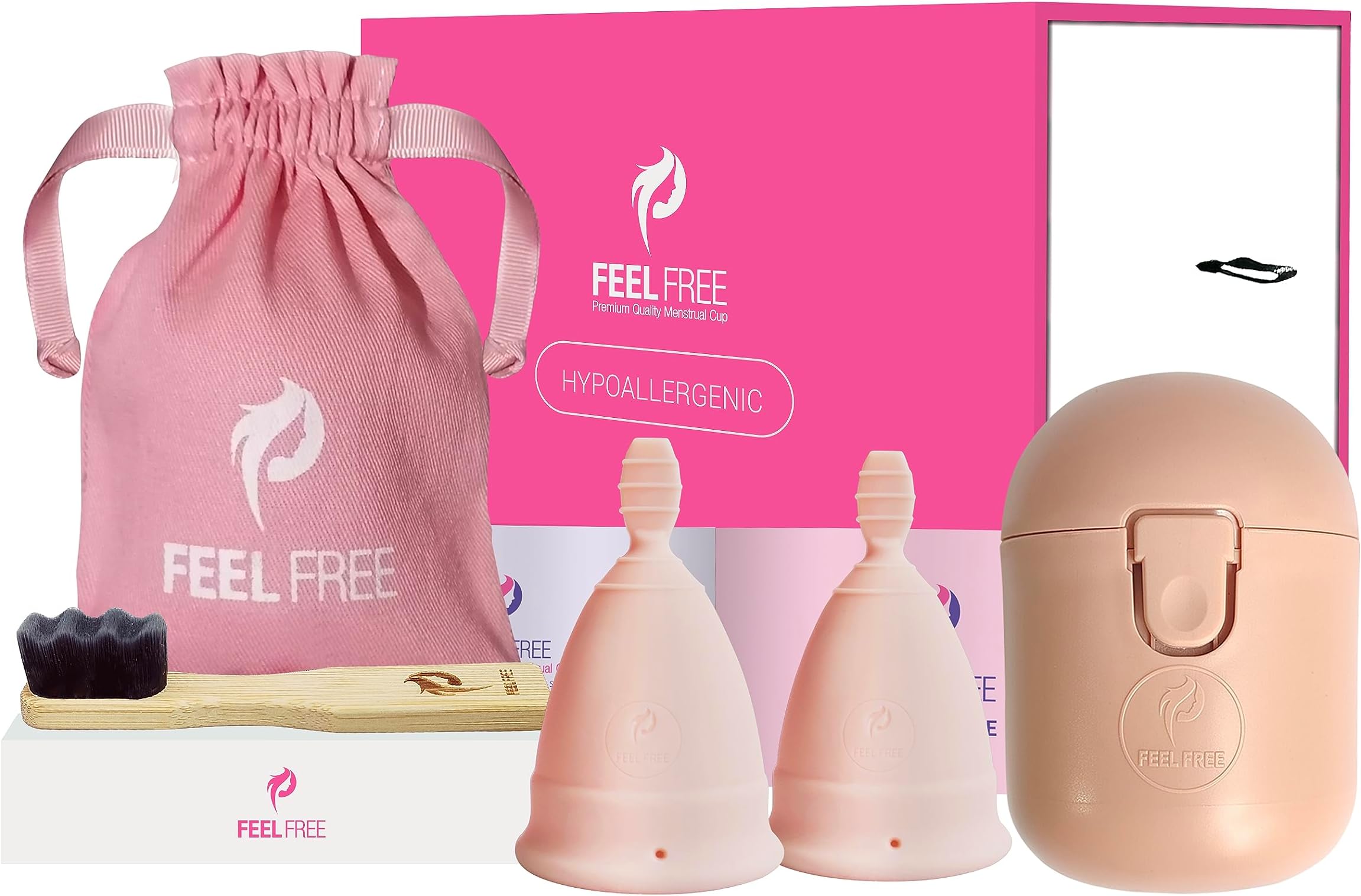 Feel Free Bell Shape Menstrual Cup - Pink, Small