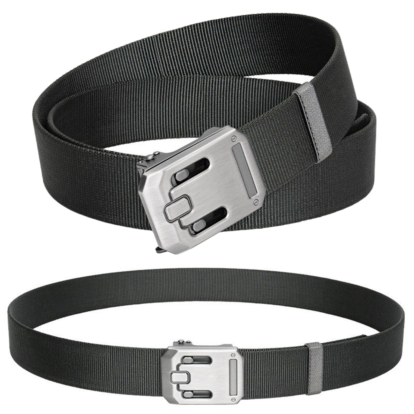 Genérico Hebilla Magnética de Acero Inoxidable de Liberación Rápida, Cinturón Forrado de Acero, Cinturón Táctico Deportivo/Laboral de 3.8 Cm de Ancho.