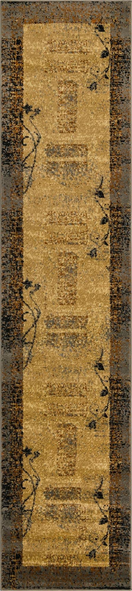 Rugs.com Cafe Collection Rug – 10 Ft Runner Beige Medium Rug Perfect for Hallways, Entryways