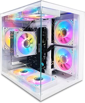 Suevery Gaming Desktop Computer 16G Memory 1TB SSD AMD Ryzen7 5700G 8Core CPU Integration Radeon Vega Graphics Wi-Fi Prebuilt Gamer Pc White 1000GB