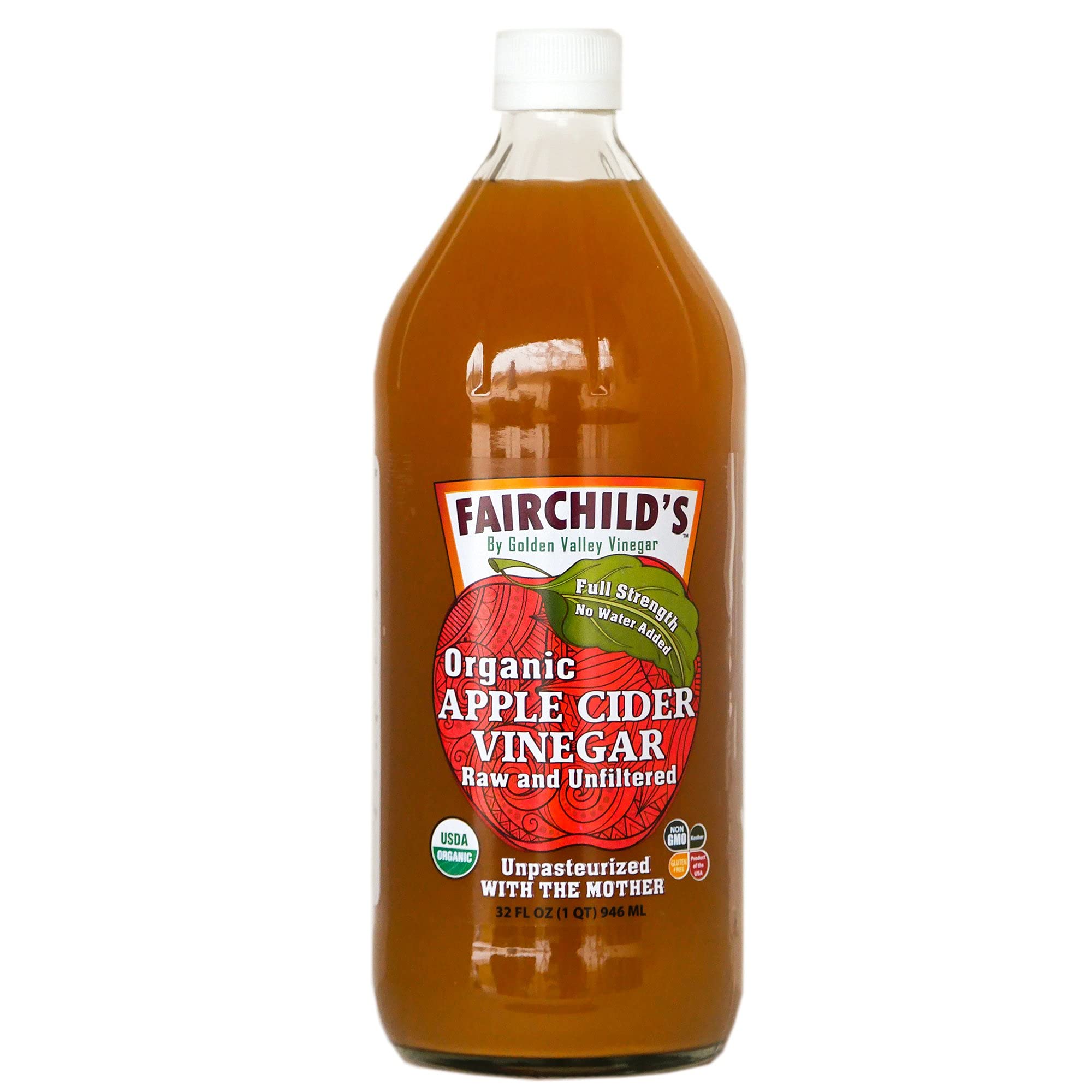 Photo 1 of Fairchild's Organic Raw & Unfiltered Apple Cider Vinegar, 32 FZ EXP 04-17-2024