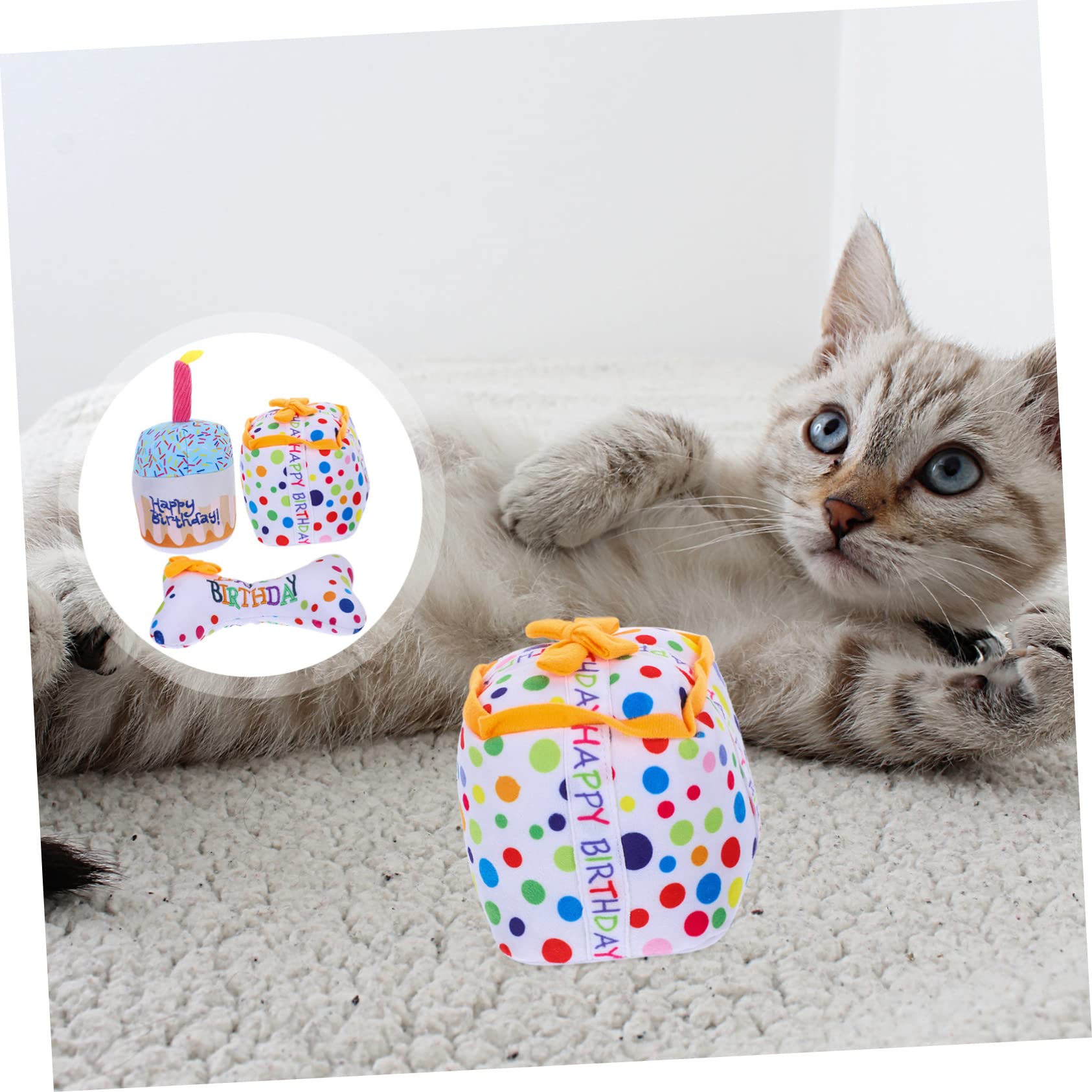 VANZACK 6stücke Teiliges Katzenspielzeug Kuchen Und Squeaky- Lustige Geburtstagsgeschenke Für Katzen Spielzeug Beschäftigung Und Zahnpflege Für Kätzchen