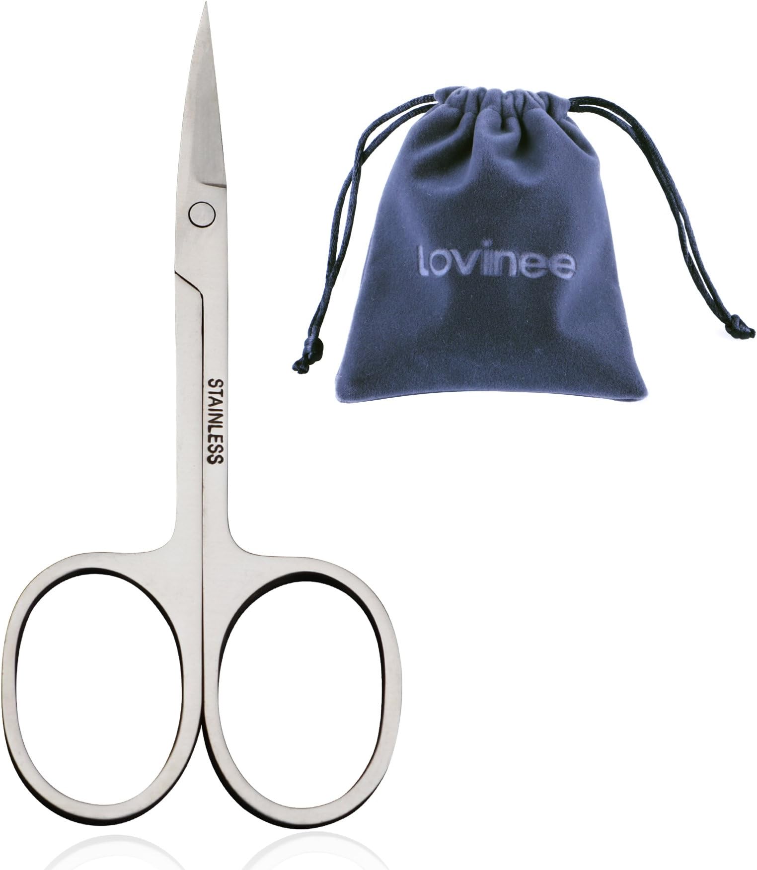 1pc Stainless Steel Scissor with Curved Sharp Edge Blades for Eyebrow,Facial Hairs and False Eyelashes,Eyebrow Scissor,Facial Hairs Scissor,Makeup Tool Scissor,Shape Eyebrow,Shape False Eyelashes