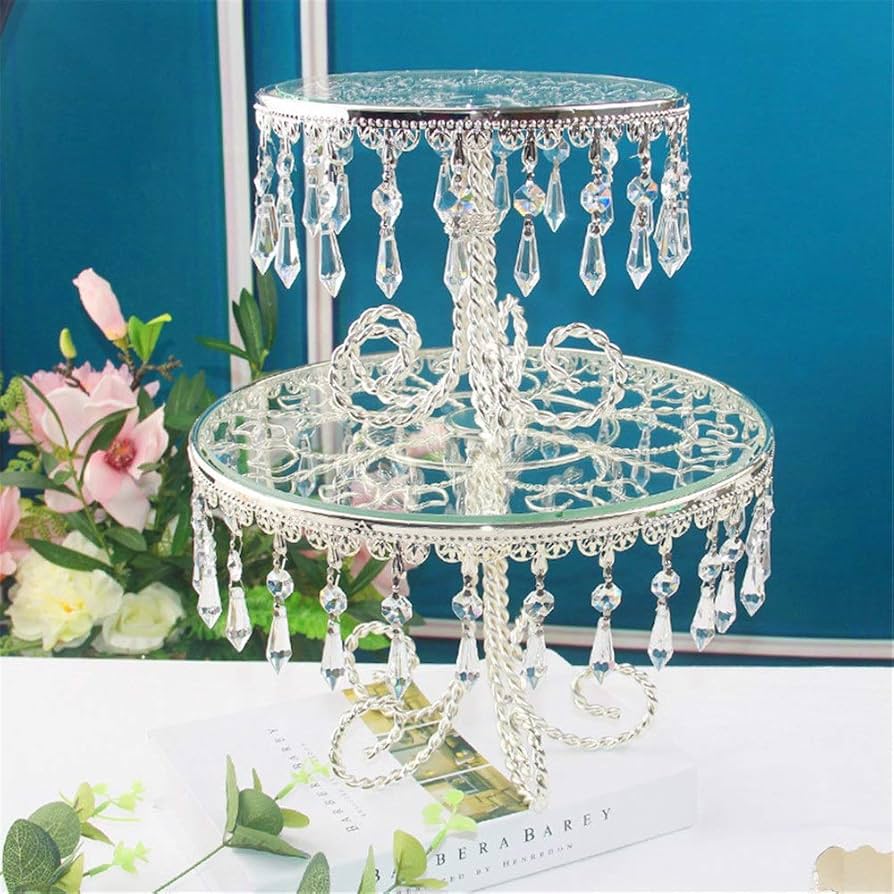 クリスタルケーキスタンド　こちらの価格で！ Amazon｜ケーキスタンド シルバーケーキスタンドガラスラウンド