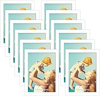 Vista 17 de CRUGLA Portarretratos magnéticos de 4 x 6 pulgadas para refrigerador, paquete de 12 unidades, hoja magnética modificada con parte trasera