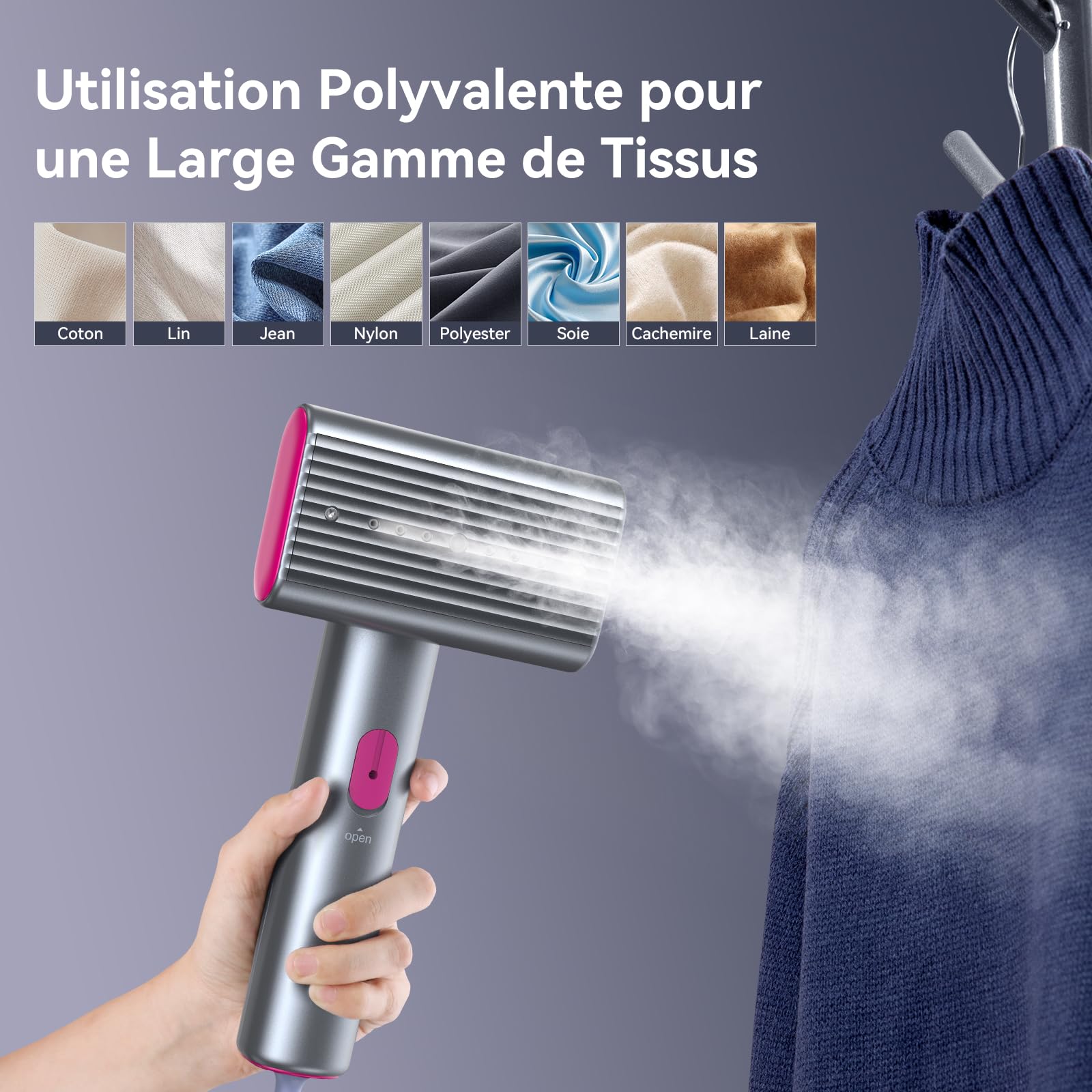 Defroisseur Voyage, Defroisseur Vapeur Fer à Repasser de Voyage 1200w, Mini Fer à Repasser Compact et Portable, le RéServoir d'Eau de 70 Ml est Livré Avec un Gobelet Doseur pour Voyages et Bureau.