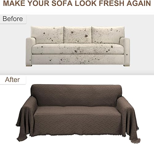 Miniatura 7 de RHF - Funda de sofá de diseños geométricos, para sofá de 3 cojines, ideal para sala de estar y como protectores de sofá para perros