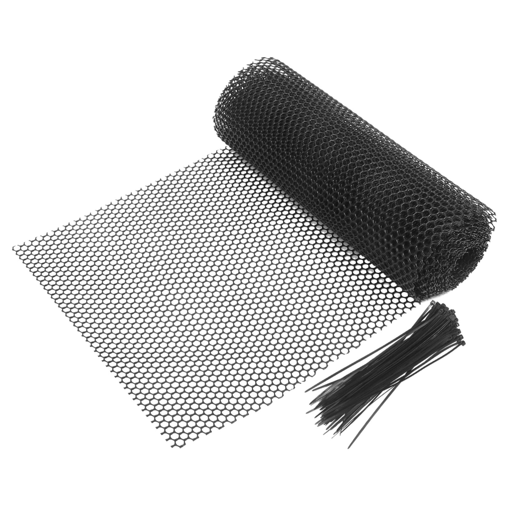 TOYANDONA Rete da Giardino in Plastica Nera 0,4x6m, per Pollaio e Recinzione del Prato, Leggera, Riutilizzabile e Facile da Pulire