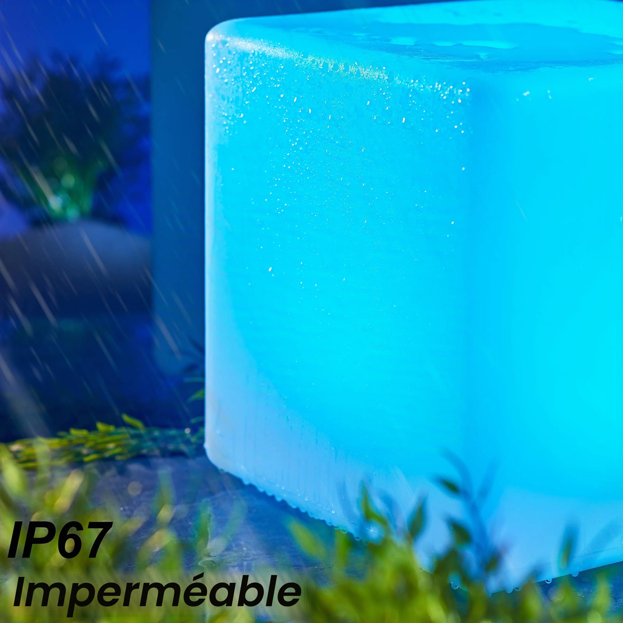 Bonetti Cube lumineux solaire à LED IP67 / RVB 8 couleurs changeantes Lampe décorative de jardin Env. 30 x 30 cm