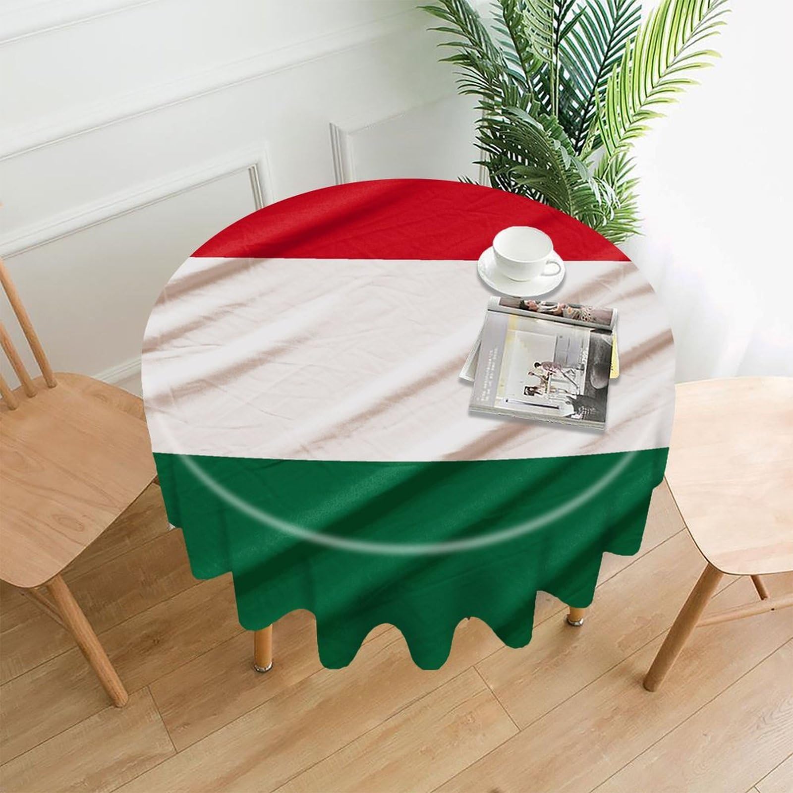 VstaDank Italy Flag Tablecloth Easy to Clean Polyester Round Table Cover Washable Round Table Cloth Wrinkle-Free Circle Decoration Tablecloth for Kitchen Dining Room 60"