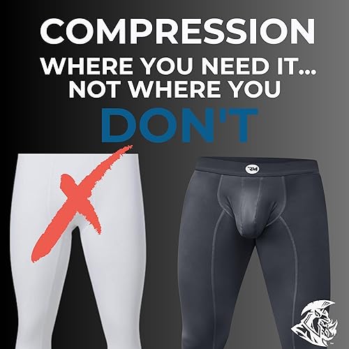 Miniatura 4 de Real Men D Pouch - Pantalones de compresión para hombre, leggings para hombre, pantalones de yoga, medias, capa base para hombres clima frío