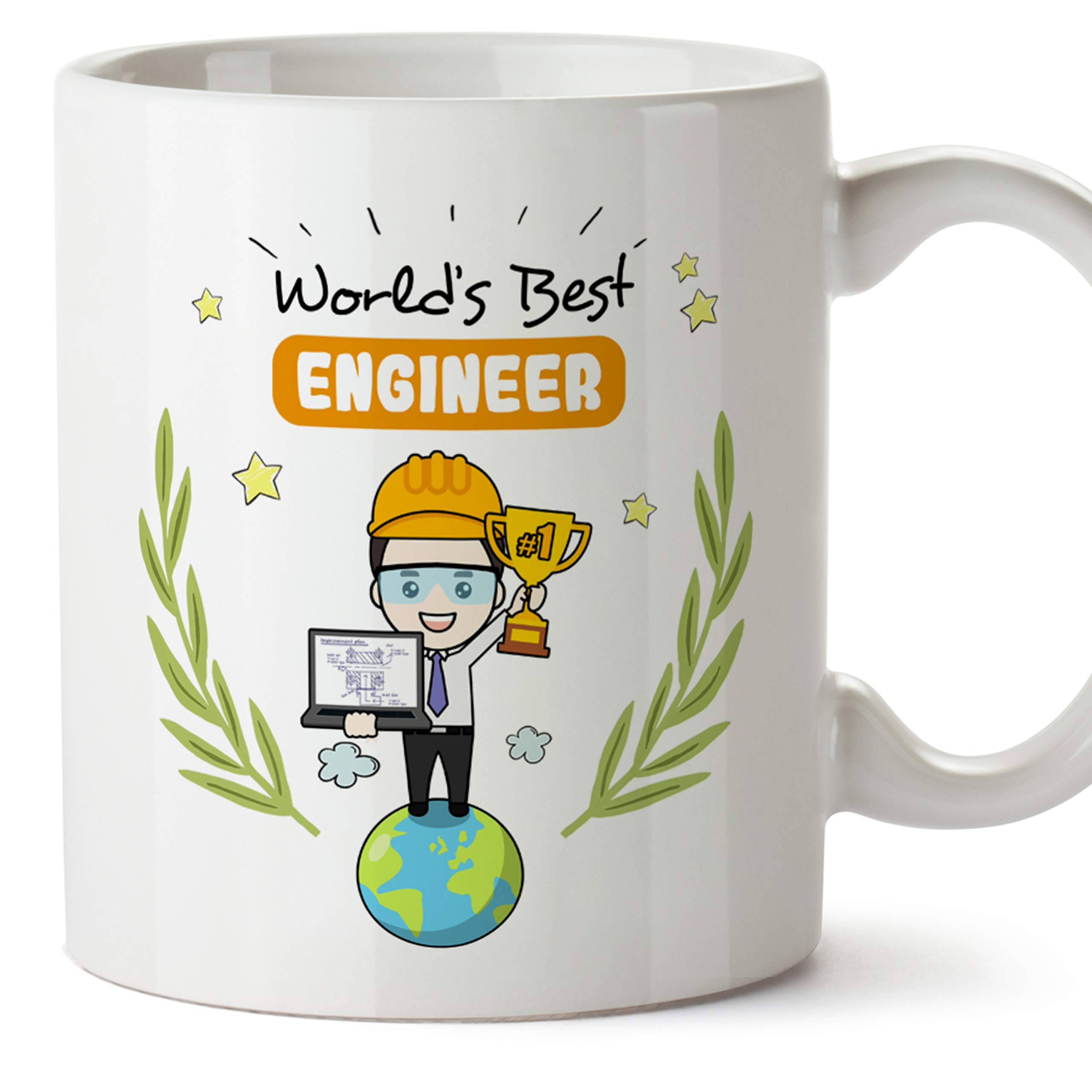 MUGFFINS Engineer Mug - "World's Best Engineer" - Funny Engineering Gift/Present - Tea/Coffee Ceramic Cup 11oz — image 1