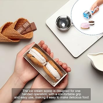 Ice Cream Scoop with Release - One Handed Cookie Dough Scooper