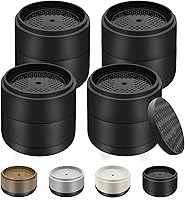 Heavy Duty Adjustable Round Bed Risers 1-4 Inch Stackable Furniture Lifts for Beds Tables Chairs Couches Black 4 Pack