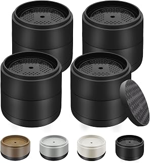 Heavy Duty Adjustable Round Bed Risers 1-4 Inch Stackable Furniture Lifts for Beds Tables Chairs Couches Black 4 Pack