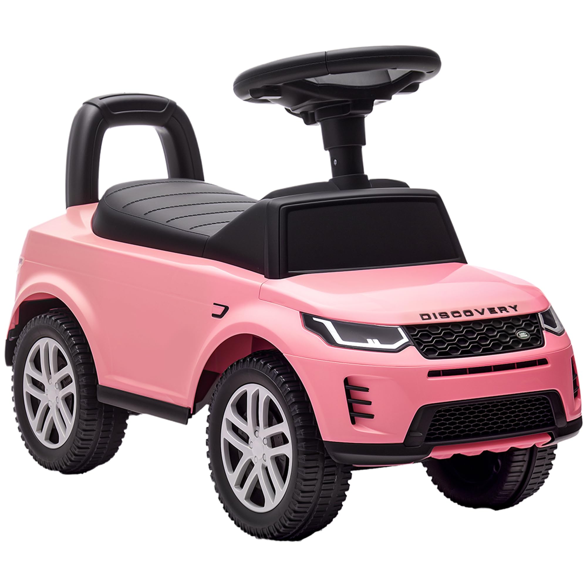 AIYAPLAY Coche Correpasillos con Licencia de Land Rover, Correpasillos para Niños de 18-36 Meses con Almacenaje, Volante, Bocina, Sonidos de Motor, 65,5x28x42 cm, Rosa