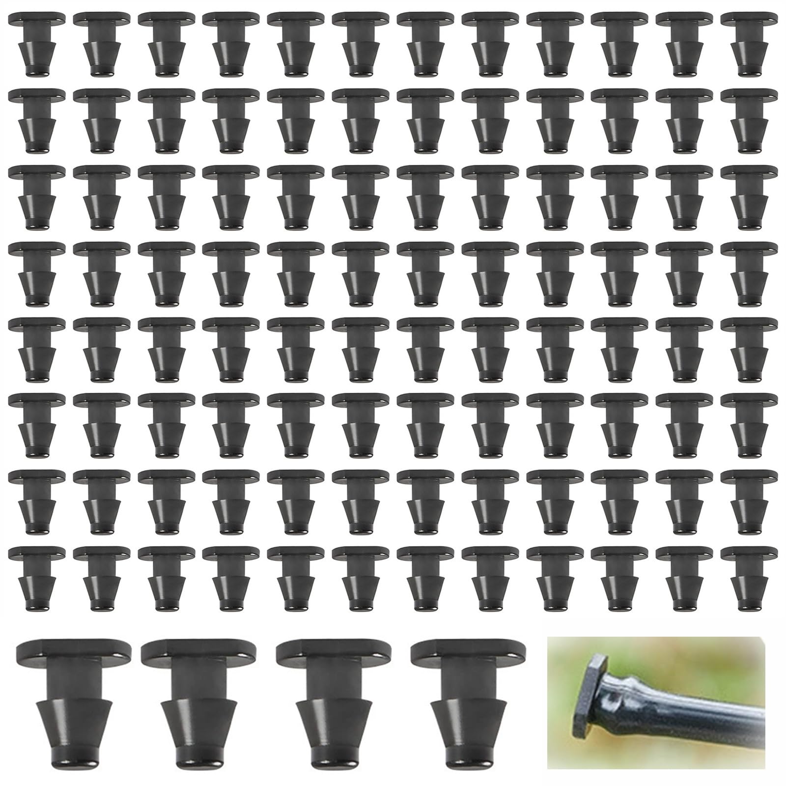 Drip Irrigation End Plug 100 Pieces for 1/4 Inch Tube Closure Goof Hole Plugs Irrigation Stopper