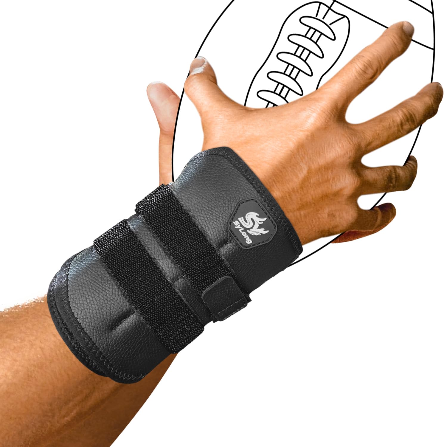 Sylong Football Wrist Brace Guard Support Protector, also for Cycling, Biking, Motorcycle, Motocross, baseball (2-pack) - M