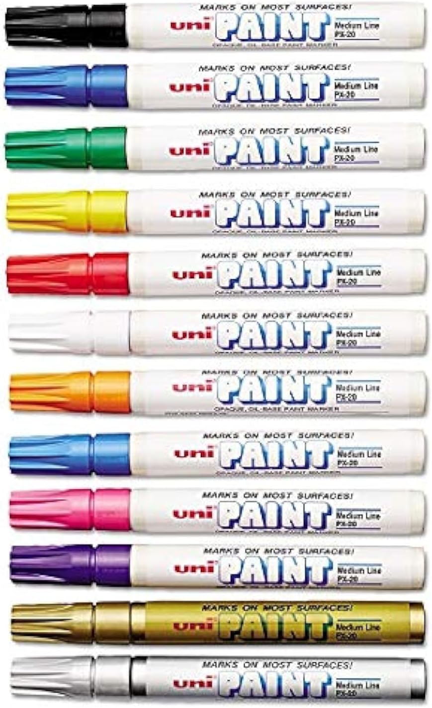 Sanford - uni-Paint Marker, Medium Point, Assorted - 12/Set